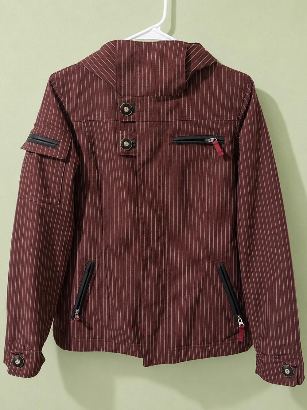 BNWOT Burton Dream Dryride Striped Snowboarding Jacket Maroon Size Small